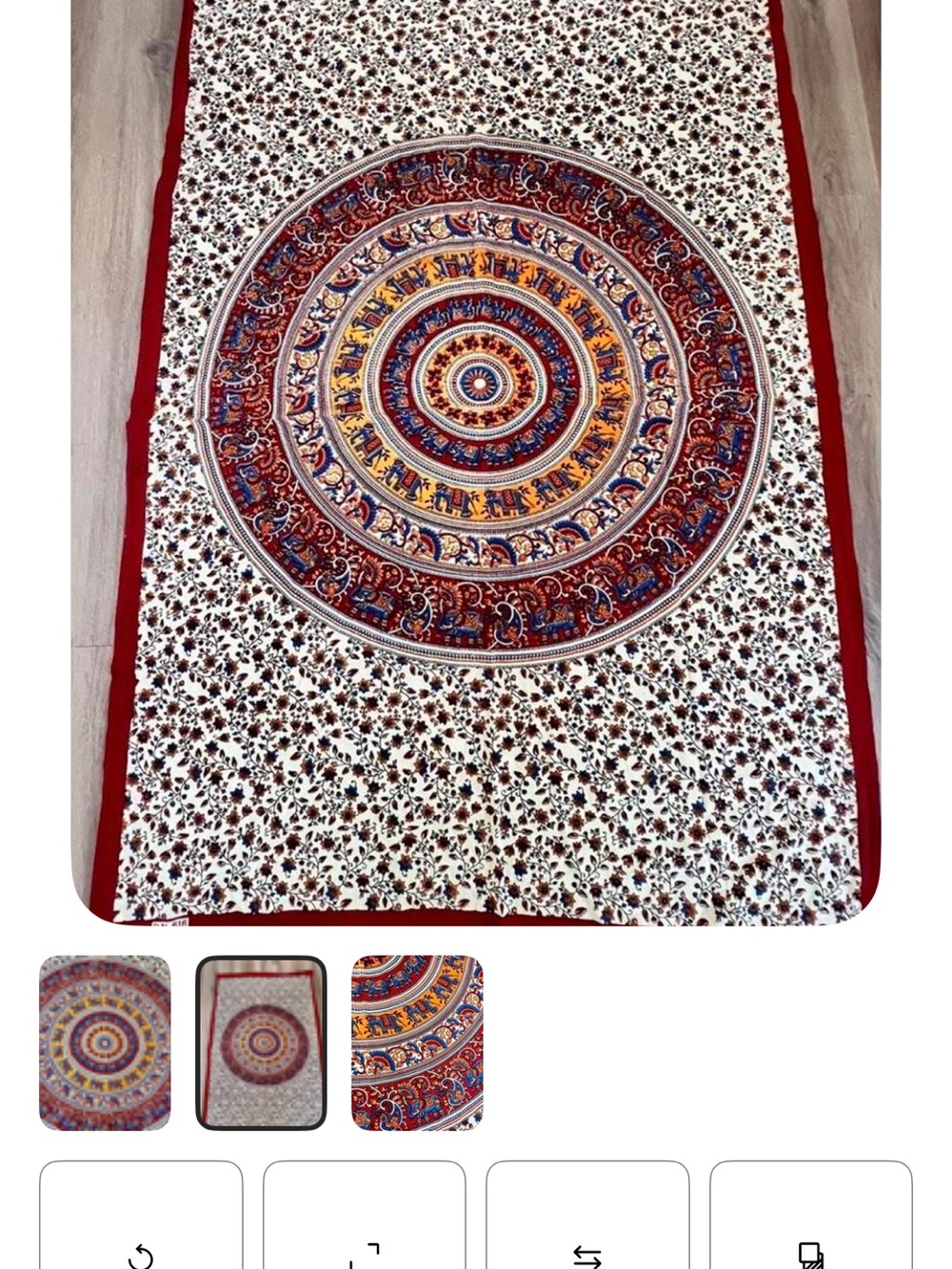 Bohemian Red & Multicolor Mandala Wall Tapestry